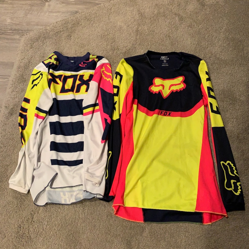Fox Women's Neon Yellow and Black Long Sleeve Jerseys